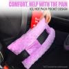 BNRendles Hysterectomy Seatbelt Pillow for Post Surgery, Hysterectomy Recovery Must Have, Abdominal Pillows with Ice/Hot Pocket Tummy Tuck Cushions Seat Belt Padding Protectors, Minky Dot Lavender view 2
