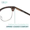 2SeeLife Premium Half Rim Reading Glasses Women & Men - Fits all Face Shapes, Metal & Sturdy Readers, Spring Hinges, Brown Tortoise, +1.25 view 4