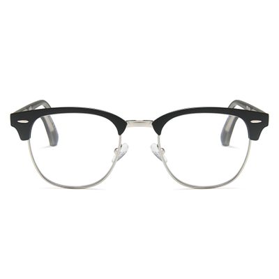 2SeeLife Premium Half Rim Reading Glasses Women & Men - Fits all Face Shapes, Metal & Sturdy Readers, Spring Hinges, Matte Black, +3.00