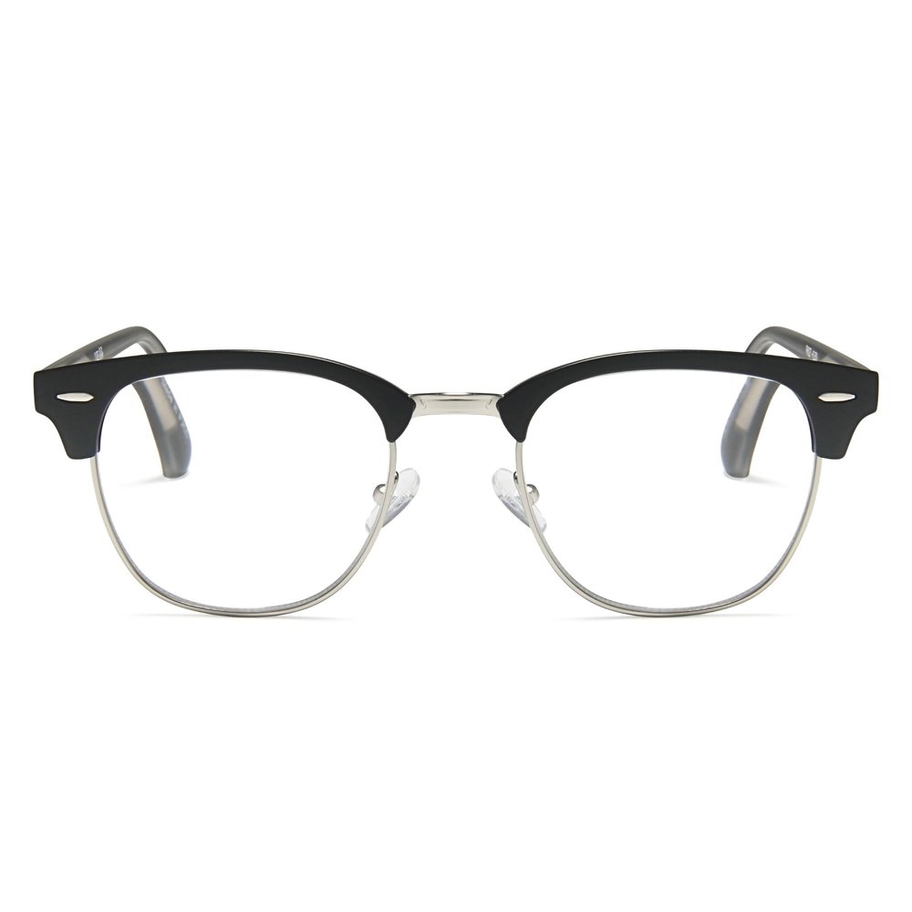 2SeeLife Premium Half Rim Reading Glasses Women & Men - Fits all Face Shapes, Metal & Sturdy Readers, Spring Hinges, Matte Black, +3.00