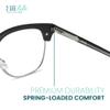 2SeeLife Premium Half Rim Reading Glasses Women & Men - Fits all Face Shapes, Metal & Sturdy Readers, Spring Hinges, Matte Black, +3.00 view 4