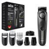 Braun BT7350 Men's Beard Trimmer 7 Hair Clipper Beard Trimmer, 39 Length Settings, 6 Accessories, Ideal for Face and Beard, Gift Idea, BT7350 Black and Metallic Grey view 1