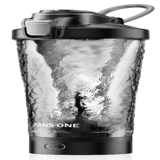 FANS-ONE Electric Shaker Bottle, Premium Electric Protein Shaker Blender Bottle Made of BPA Free, 24 OZ Gymix Protein Powder Shake Mixer Cup for Pre Workout(Black),22 oz