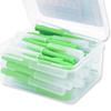 Rongweiwang 40pcs Ultra Fine Interdental Brush, Soft Floss Stick & Tooth Floss Head, Green, 0.8mm view 2