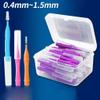 Rongweiwang 40pcs Ultra Fine Interdental Brush, Soft Floss Stick & Tooth Floss Head, Green, 0.8mm view 3