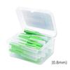 Rongweiwang 40pcs Ultra Fine Interdental Brush, Soft Floss Stick & Tooth Floss Head, Green, 0.8mm view 4