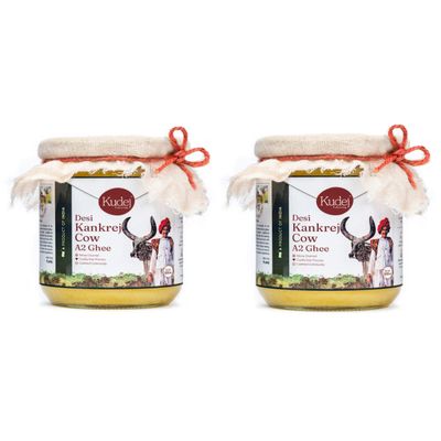 Kudej Desi Kankrej Cow A2 Ghee 1000ml, Pack Of 2