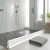 118Inch Collapsible Shower Threshold Water Dam Shower Barrier Water Stopper Shower Water Guard To Keep Water In Shower Dry And Wet Separation Bathroom And Kitchen Wheelchair Accessible (9.85ft) White view 2