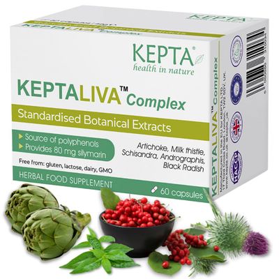 KEPTALIVA  Natural Liver Cleanse Detox & Repair, Gallbladder & Digestion Support, Milk Thistle (80 mg Silymarin), Artichoke, Schisandra, Andrographis, Black Radish, Bromelain, 1 Month Supply