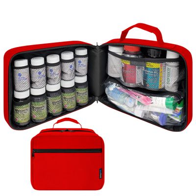 StarPlus2 Large Padded Pill Bottle Organizer Pill Bag Pill Bag Travel Pouch for Medicine Vitamins and Medical Supplies - Home Storage & Travel -