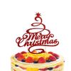Merry Christmas Cake Topper Red Glitter Christmas Tree Topper Xmas Holiday Cake Picks for Christmas Party Birthday Wedding Decorations By GotGala view 1