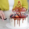 Merry Christmas Cake Topper Red Glitter Christmas Tree Topper Xmas Holiday Cake Picks for Christmas Party Birthday Wedding Decorations By GotGala view 4