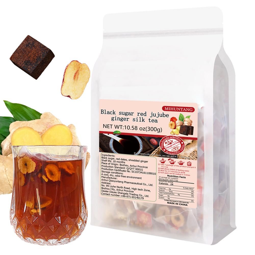 Black sugar red jujube ginger silk tea 300g (12g25packets) Ginger flavor Jujube tea