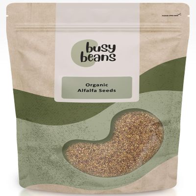 Organic Alfalfa Seeds (Sprouting) - Certified Organic - by Busy Beans Organic (500g)