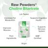 Choline Bitartrate 700 mg  120 Capsules  High Strength Choline Supplement for Memory, Focus & Brain Health  Non-GMO, Gluten-Free  Made in EU  Raw Powders view 3