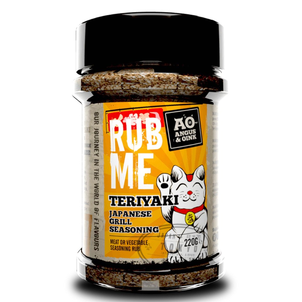Angus & Oink | Rub Me Teriyaki Japanese Grill Seasoning | Authentic Teriyaki Flavour for Epic Grilled Chicken & Seafood | Perfect Honey & Soy Glaze | Gluten-Free | 220g