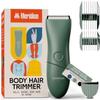 Meridian - The Starter Package - Electric Body & Pubic Hair Trimmer Set with 1 Replacement Blade - Cordless, Waterproof, Rechargeable - for Men and Women - Easy & Pain-Free Grooming Kit - Sage view 1