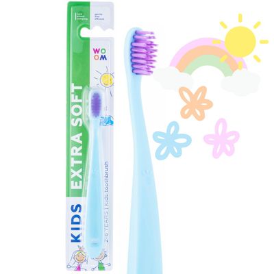 WOOM Kids Extra Soft Toothbrush Extra Soft Children's Toothbrush 2-6 Years (Yellow)