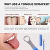 2-Pack Tongue Scraper Cleaner for Adults & Kids Pack with Travel Case Medical Grade Stainless Steel Tongue Brush Set, Oral Self Care for Bad Breath view 3