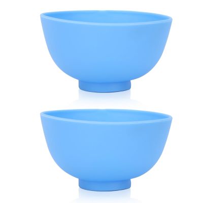 2pcs Silicone Mixing Bowls, Non-Slip Flexible Rubber Bowl for Mixing Facial Mask Dental Gypsum Plaster, 12 x 12 x 7cm (Large)
