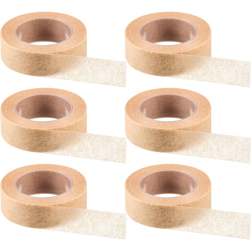 6 Rolls Flexible Skin Tape Breathable Nose Tape Self Adhesive Gauze for Wound Injuries Swelling Sports, Beige(0.5 in x 10 Yd)