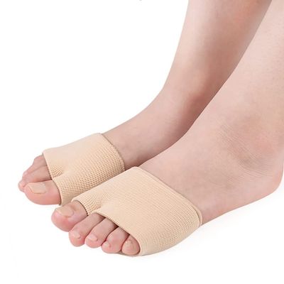 1PCS Beige Ball of Foot Gel Pads Cushions Forefoot Metatarsal Hard Skin for Bunion Forefoot Mortons Neuroma Blisters Callus Supports Metatarsalgia Pain Relief-S