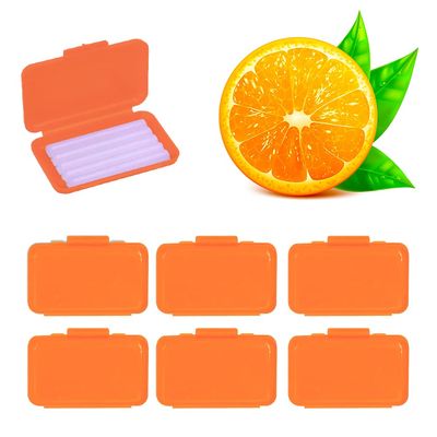 MIBICIRI 6 Boxes Dental Wax for Braces, Dental Orthodontic Care Kits for Braces Protection Pain Relief (Orange Scent)