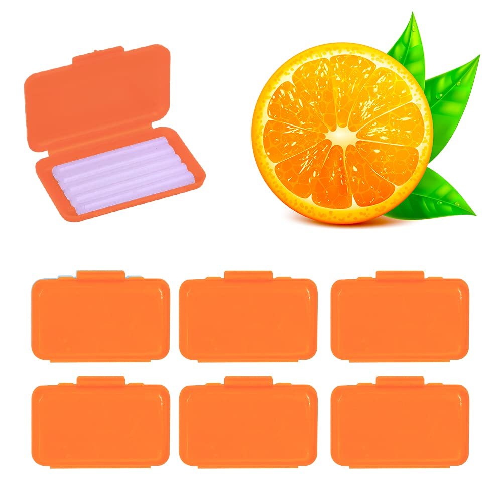 MIBICIRI 6 Boxes Dental Wax for Braces, Dental Orthodontic Care Kits for Braces Protection Pain Relief (Orange Scent)