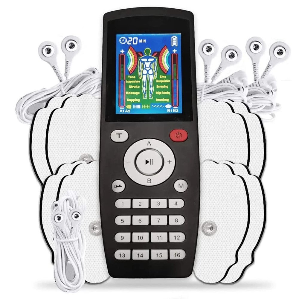 16 Modes Tens Unit 4 Output EMS Nerve Muscle Stimulation Digital Pulse Massager Therapy Low Frequency Physiotherapy Device