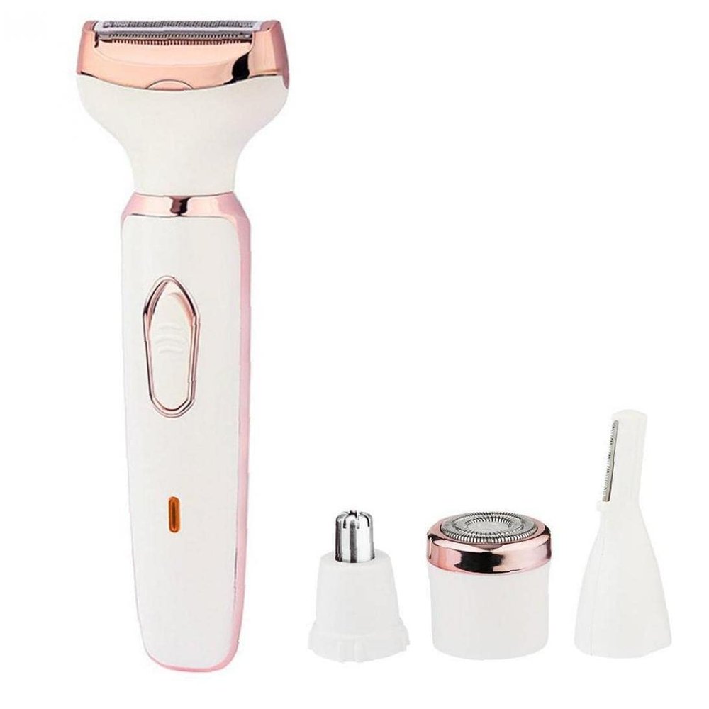 4-in-1 Painless Electric Razor Bikini Trimmer Women Body Hair Removal for Beard Eyebrows Beard Arms Legs Hair Clipper