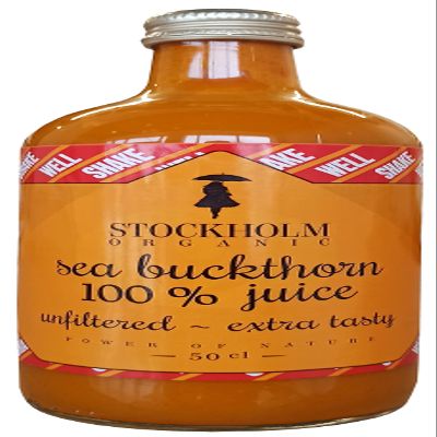 Stockholm Organic 100 Percent Organic Sea Buckthorn Juice, orange, 500 ml (Pack of 1)