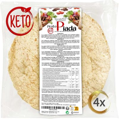Keto protein wraps Line@ - 0,3g Sugars, 8,8g Protein per wrap - (4 x 40g Wraps) - Tortillas keto snack, high protein, low calories