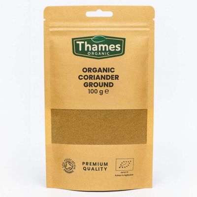 Organic Coriander Ground-Certified Organic, Non-GMO, Vegan, No Additives, No Preservatives, Resealable Bag by Thames Organic 100g