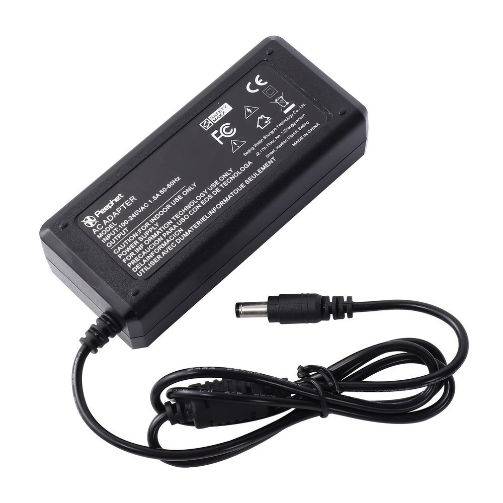 Peephet AC/DC Adapter Replacement Compatible For RS-04/12-S326B fit ZYLLION Shiatsu Neck and Back Massage Heated Chair Cushion