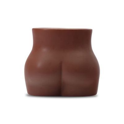 Maegen Curve Range 6oz Candle in Brown Ceramic Container - Sandalwood & Tonka Scent