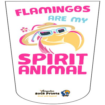 Amputee Sock"FFlamingos are My Spiritual Animal"