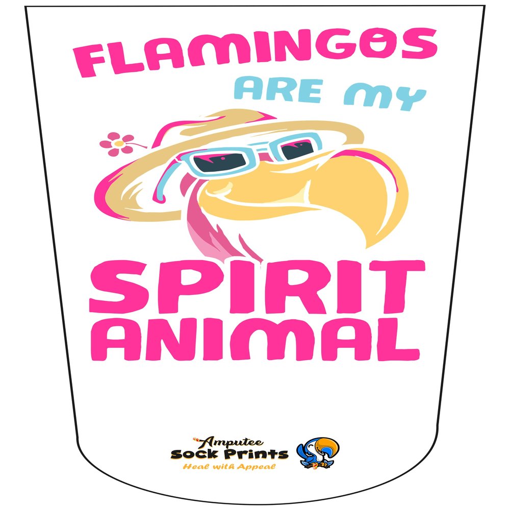 Amputee Sock"FFlamingos are My Spiritual Animal"
