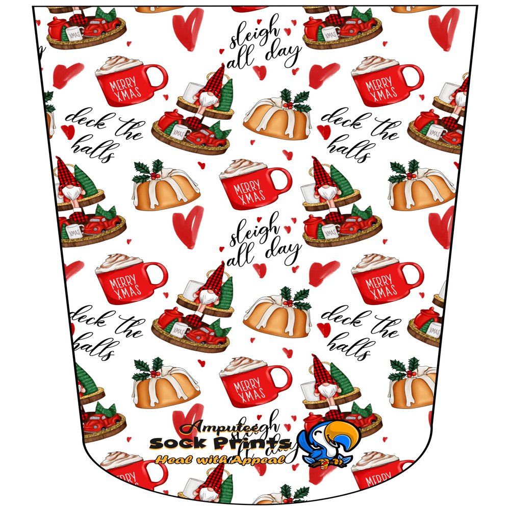 Amputee Sock "Christmas Sweets Pattern V1"