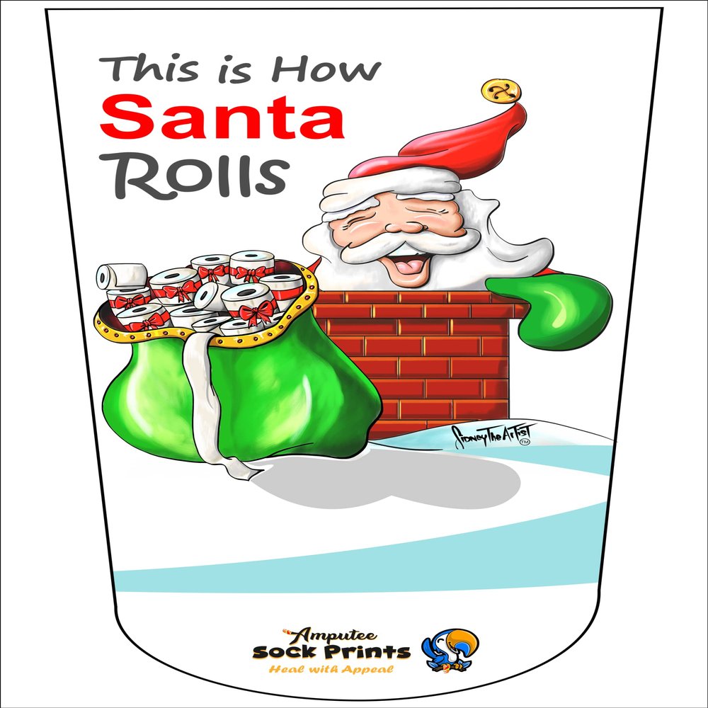 Amputee Sock"This is How Santa Rolls V1"
