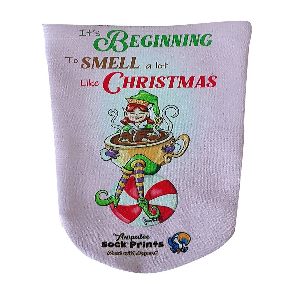 Amputee Sock"Its Beginning to Smell a Lot Like Christmas pnk V2"