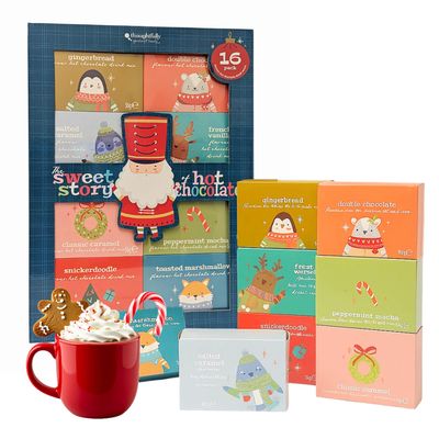 Extra Large Storybook Hot Chocolate Gift Set - Adorable Book of Cocoa Includes 8 Indulgent Hot Chocolate Flavors, Total 16 Chocolate Drinks 448g Great Gifts for Kids