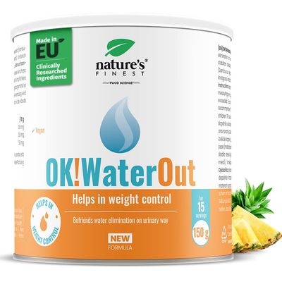 Nature's Finest by Nutrisslim OK!WaterOut  Vegan Herbal Drink with Elderberry, Nettle & Knotweed  Water Retention & Bloating Relief for Natural Detox Support (150g, 15-Day Supply)