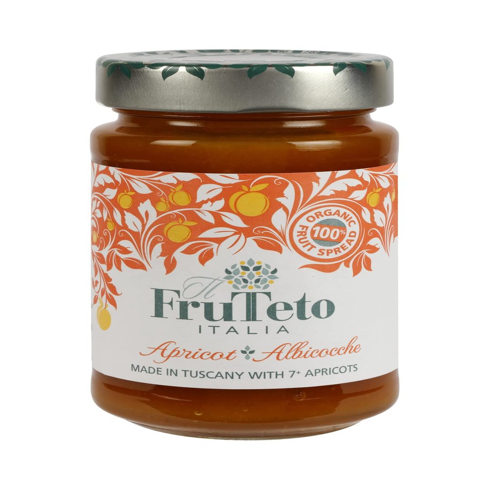 il Frutteto Italia 100% Apricot organic fruit spread. Pack of 6 jars. MADE IN TUSCANY only with fruit. No Added Refined Sugar. No Preservatives.
