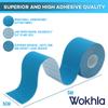 Blue Kinesiology Tapes Waterproof - Latex Free Muscle & Physio Tape 5M Roll, Strong Grip Medicated Glue Sports Tape Strapping for Ankle, Knee & Shoulder-Includes E-Manual with Instructions view 2