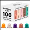 BrewBlack Variety Pack - 100 Aluminium Coffee Pods Compatible with Nespresso Original line - Medium & Dark Roast Coffee Capsules Made in Italy view 1