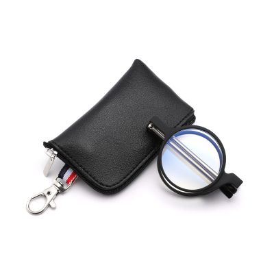 ZUVGEES Round TR90 Foldable Blue Light Filter Reading Glasses for Men and Women with Spring Hinge Lightweight Anti-Blue Computer Glasses, black