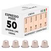 BrewBlack Crema Coffee Capsules - 50 Aluminium Coffee Pods Compatible with Nespresso Original line, Medium Roast - Intensity 8/12, Made in Italy view 1