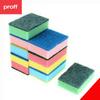 Proff Cleaning & Washing up Sponge Scourers, Foam, Mix Colours, Pack of 50 view 3