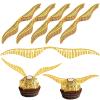 100pcs Golden Wings Chocolate Decorations, Golden Wings Party Decorations for Cupcake Toppers/Chocolate/Cake, Hollowed Wings for Birthday/Party Supplies view 1