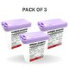 FINEPRO 0.2L Size (Pack of 3) Portable Pen-Needle Disposal Container Diabetes Care (Purple+Clear) view 2